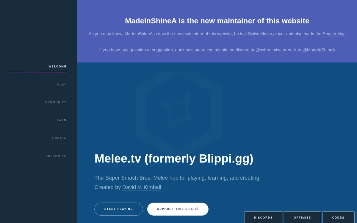 Screenshot of melee.tv