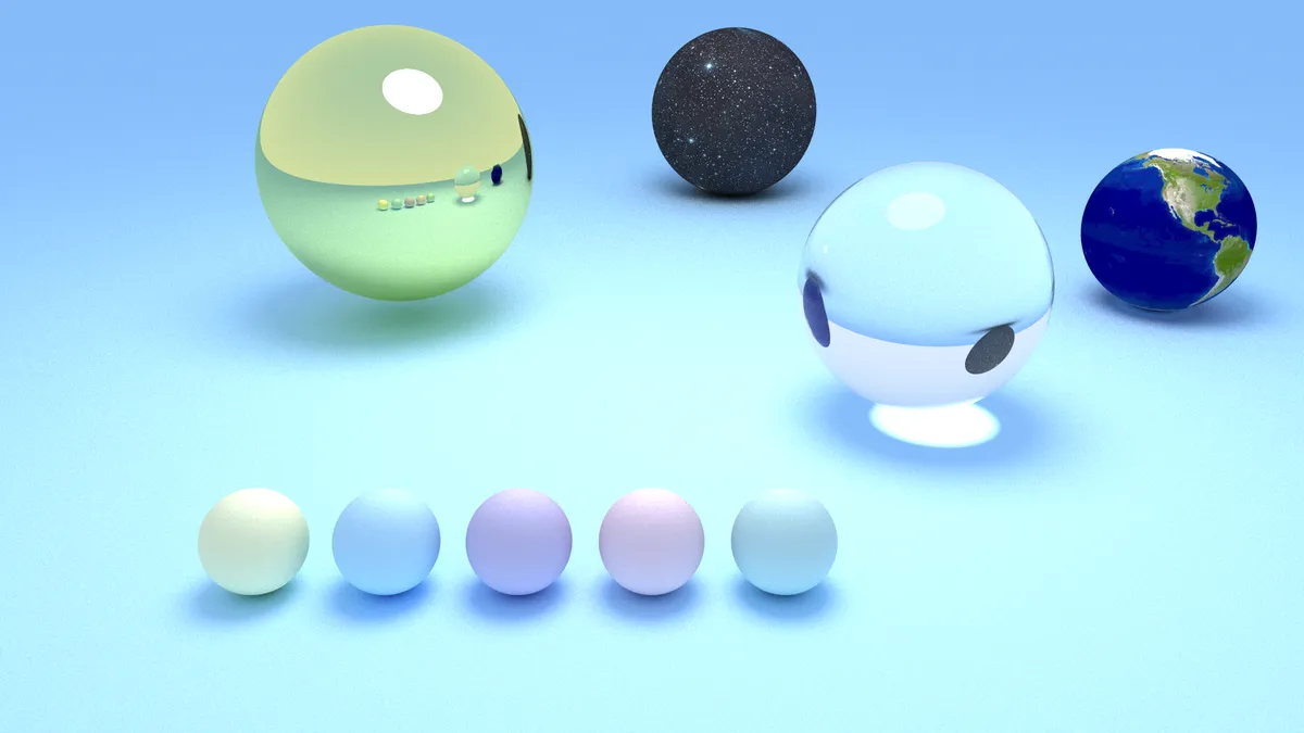 Ray-traced spheres rendered with the CUDA ray tracer